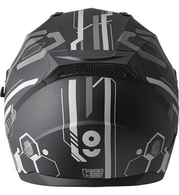 Hexago Helm graphic matt grau-back